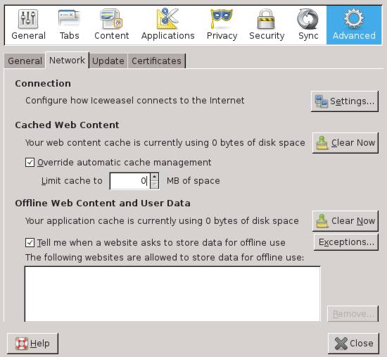 Opsi Jaringan Firefox Opsi Jaringan Firefox